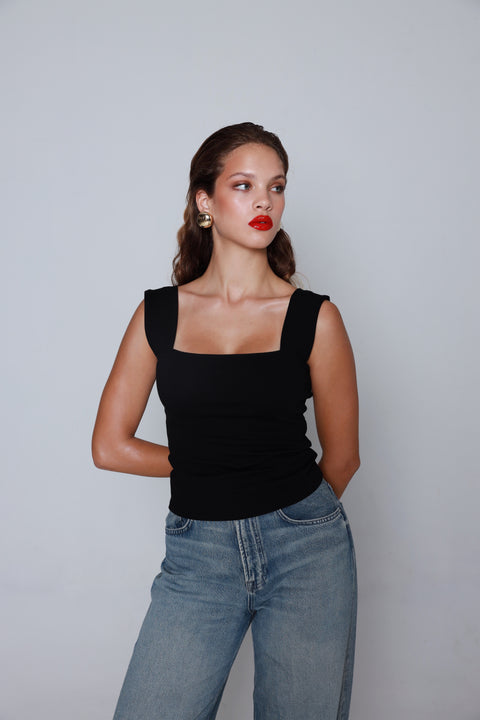 OFF DUTY TOP - midnight black