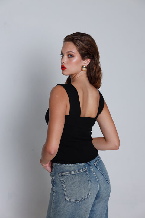 OFF DUTY TOP - midnight black