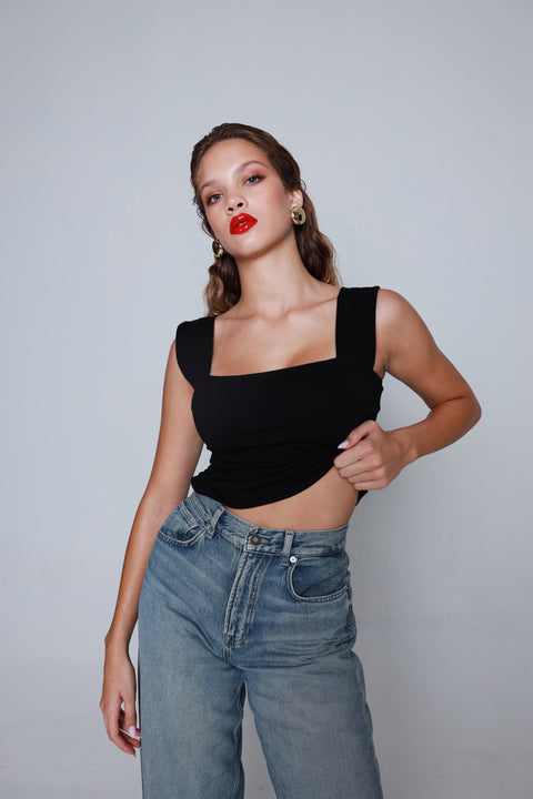 OFF DUTY TOP - midnight black