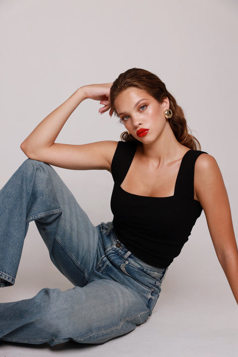 OFF DUTY TOP - midnight black