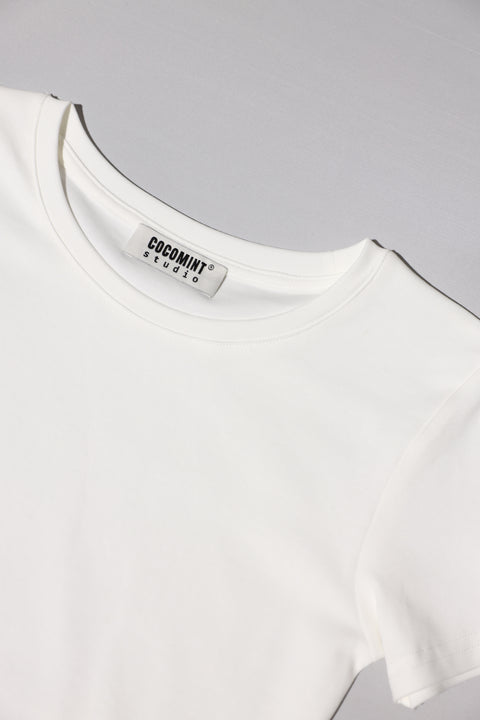 BODY FIT TEE - cloud white